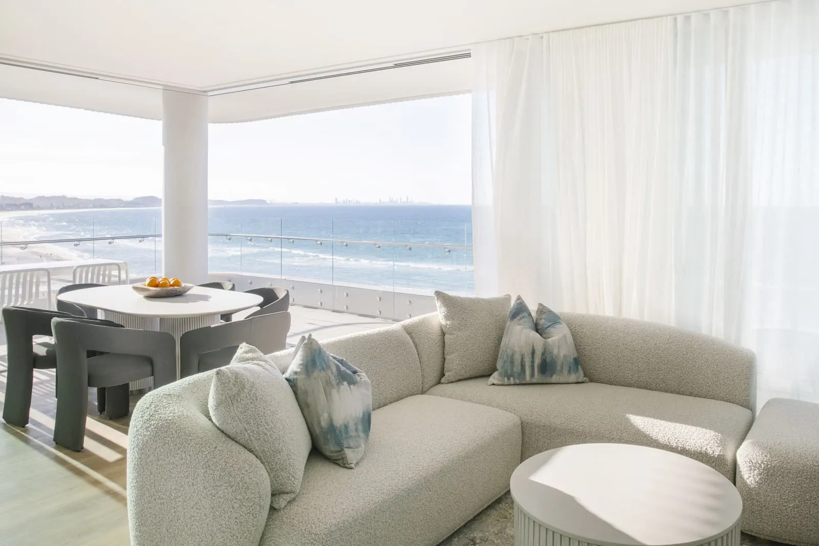 Miles Residences living room with ocean outlook, Gold Coast